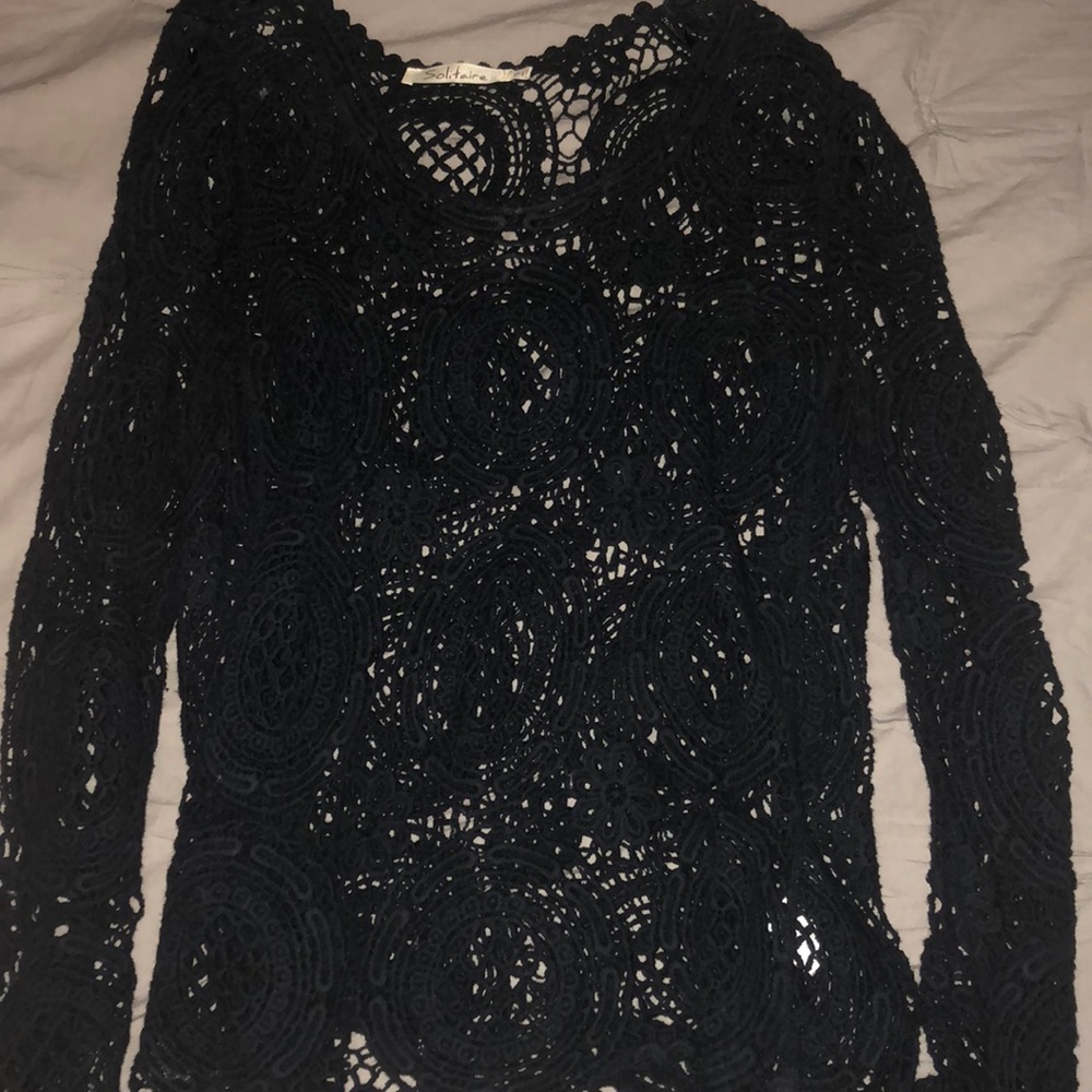 Crochet navy blue top